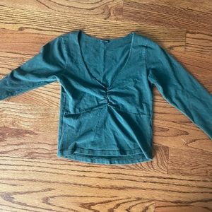 green brandy melville cinched v neck